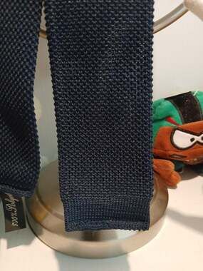Navy Blue 100% Polyester Knit Necktie